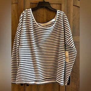 NWT New York & Company Black and White Striped shirt